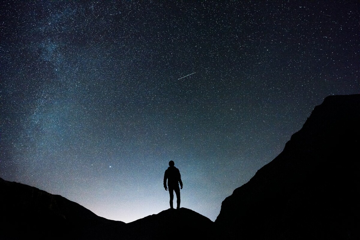 stargazing upon a dark grey sky